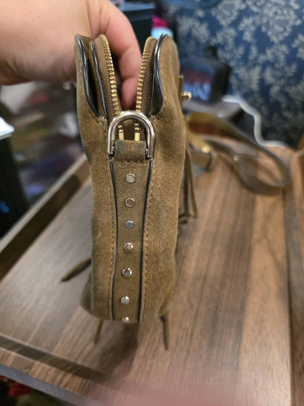 Rebecca Minkoff Darren Suede Drawstring Crossbody Bag in Brown